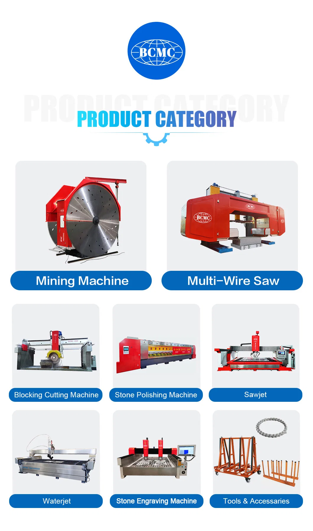 Bcmc 5 Axis CNC Italian Control System Bridge Saw Max Blade 650mm Cutting Stone Slab Countertop Processing Equipment